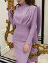 'Zosia' Ruched Turtleneck Dress - Celes Fashion